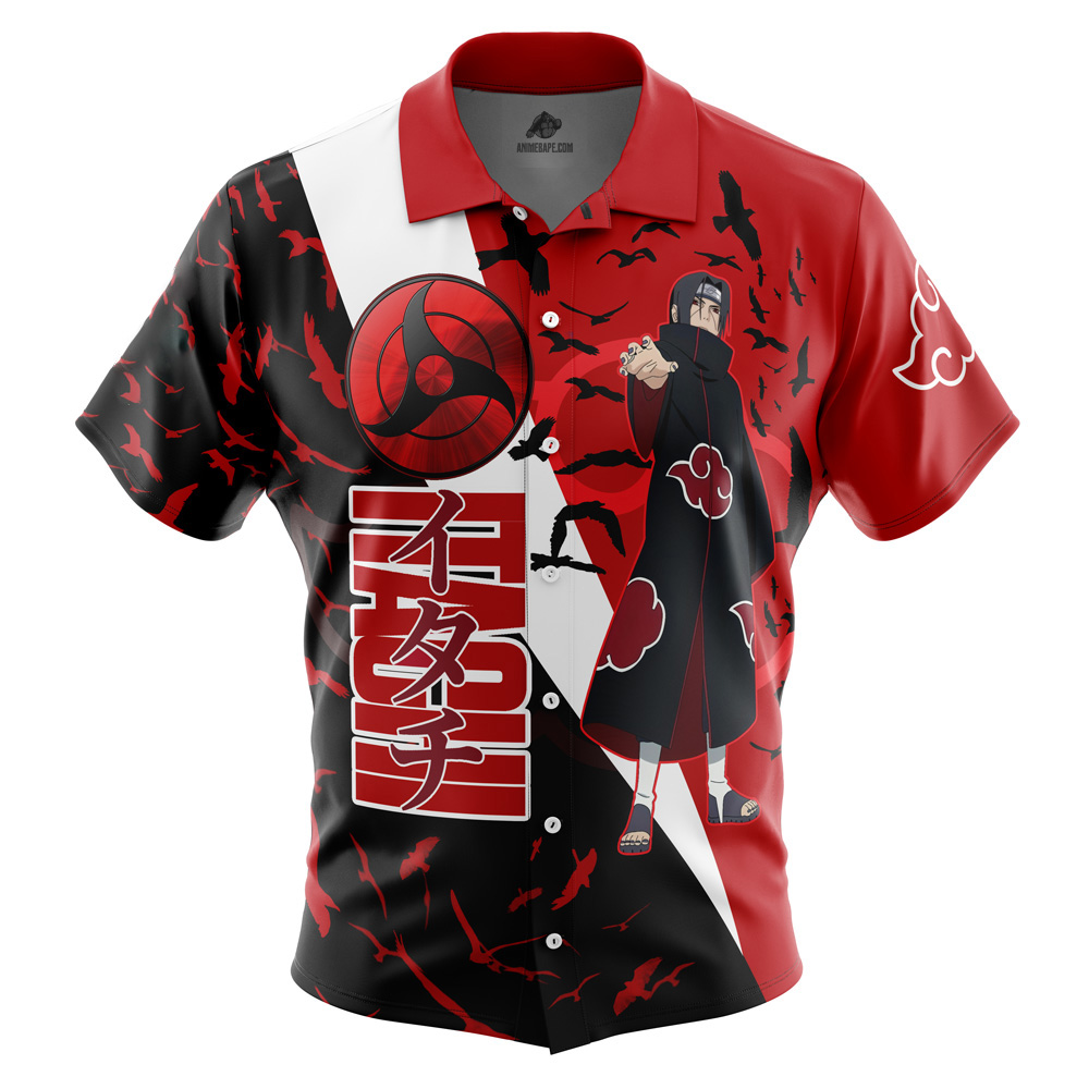 Uchiha Itachi Naruto Shippuden Button Up Hawaiian Shirt