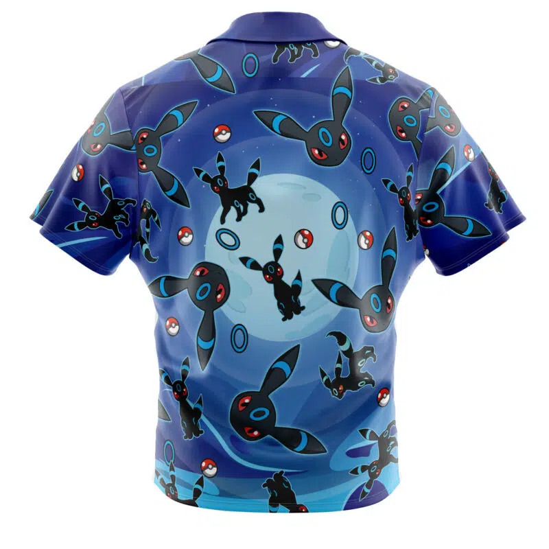 Umbreon Shiny Pattern Pokemon Button Up Hawaiian Shirt