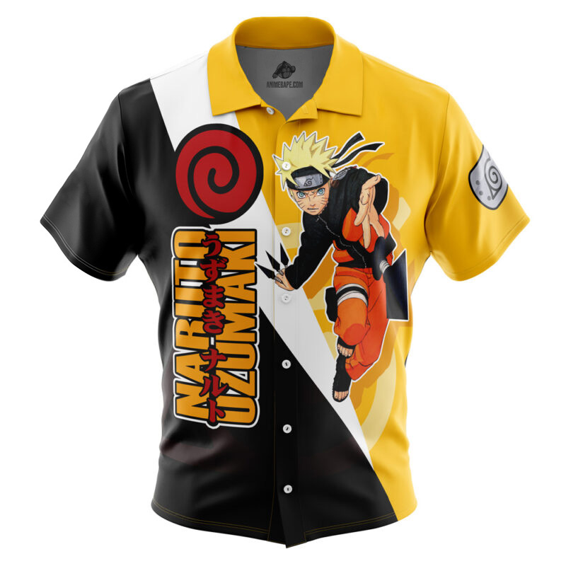 Uzumaki Naruto Shippuden Button Up Hawaiian Shirt