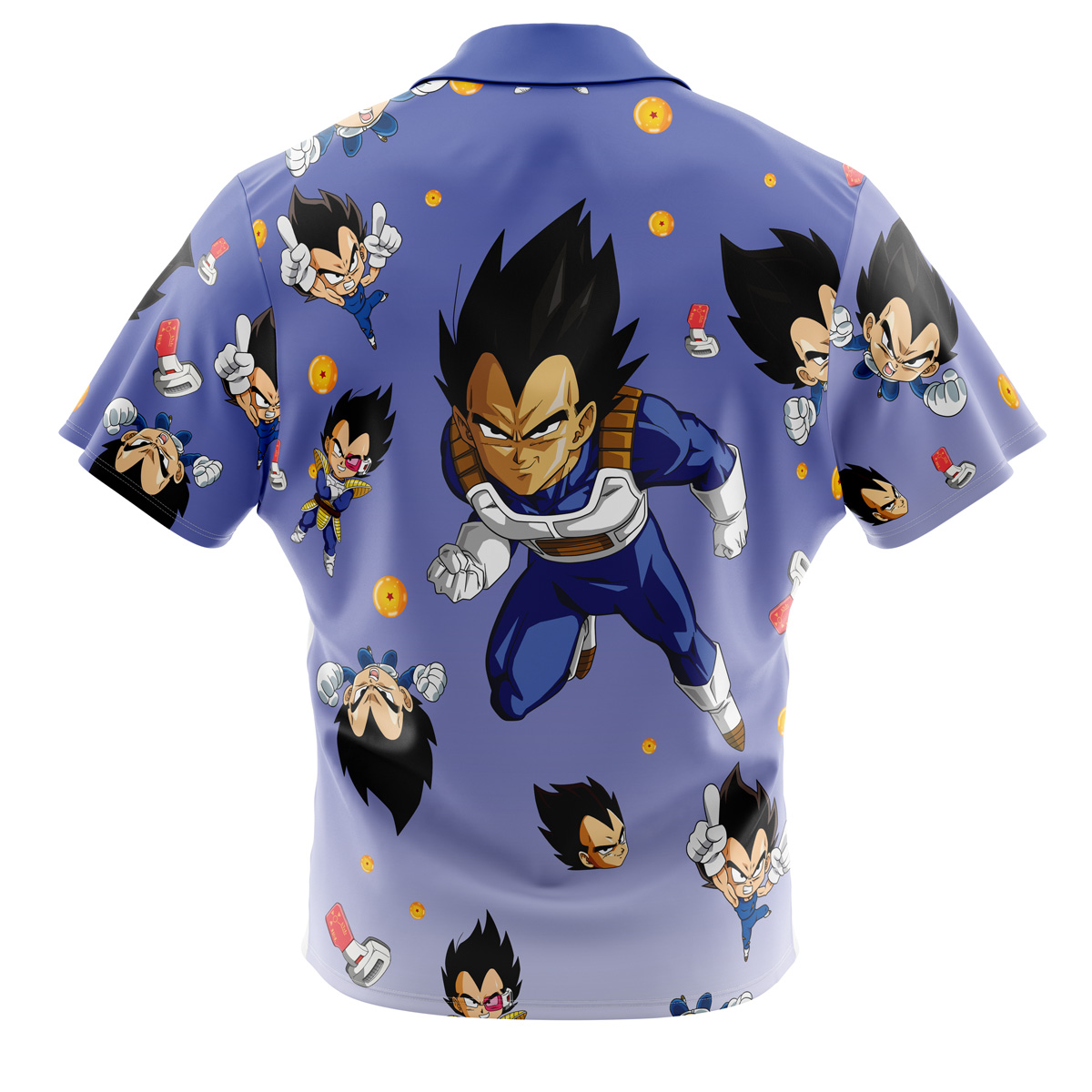Vegeta Pattern DBZ Button Up Hawaiian Shirt