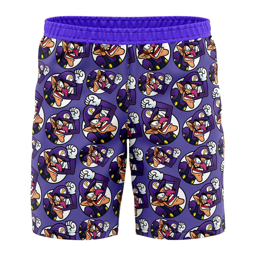 Waluigi Super Mario Board Shorts Swim Trunks