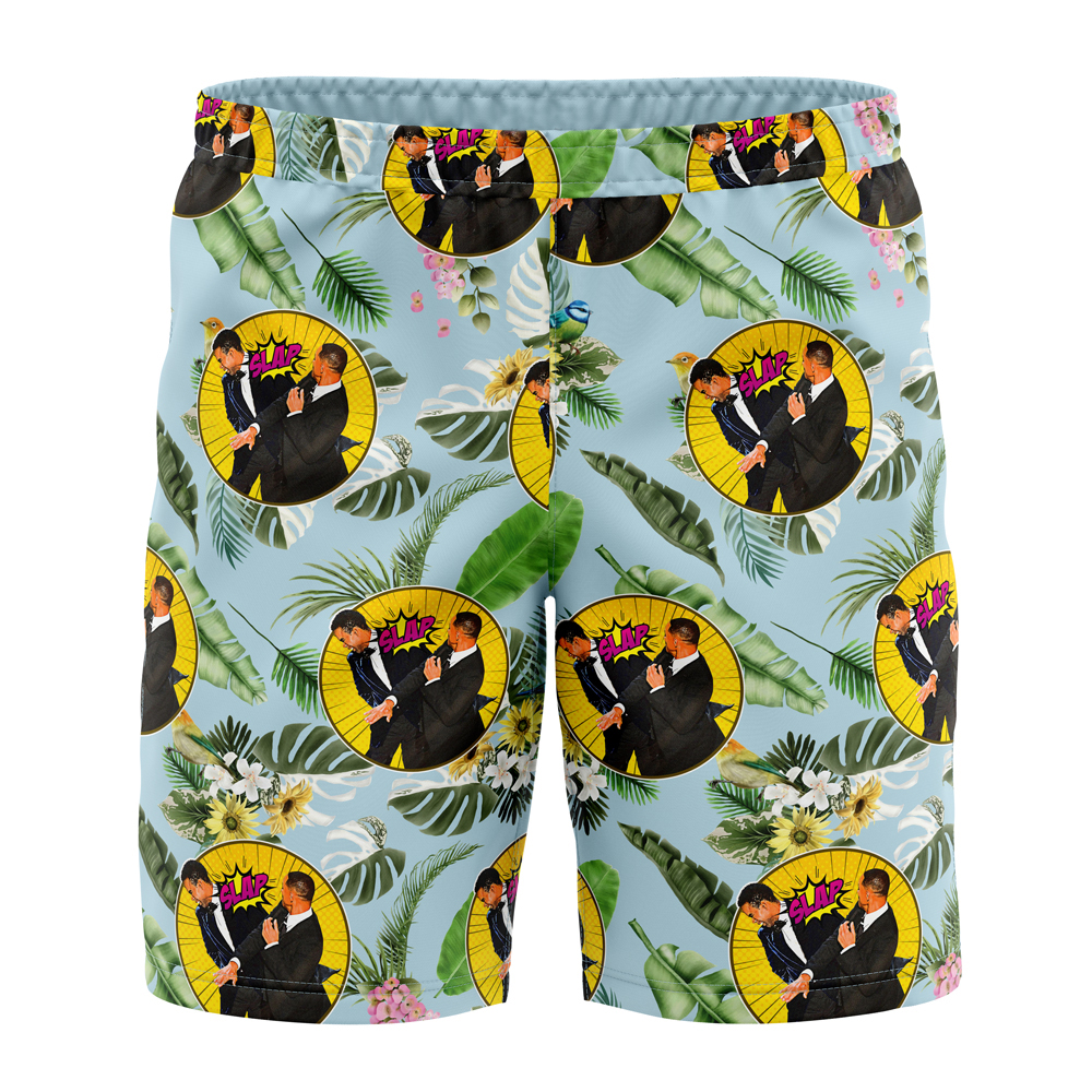 Will Smith Slaps Chris Rock Meme Board Shorts Swim Trunks