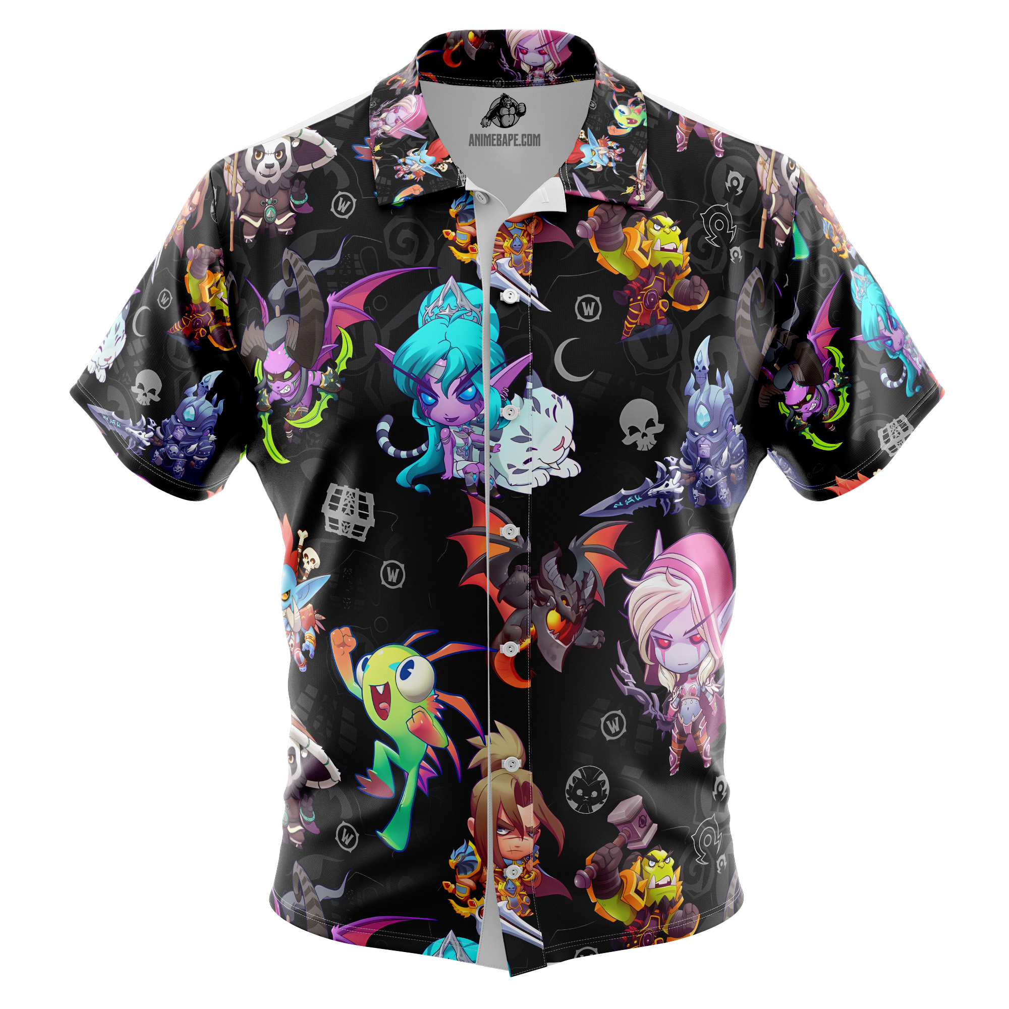 World of Warcraft Button Up Hawaiian Shirt -BXCS--1-3-1