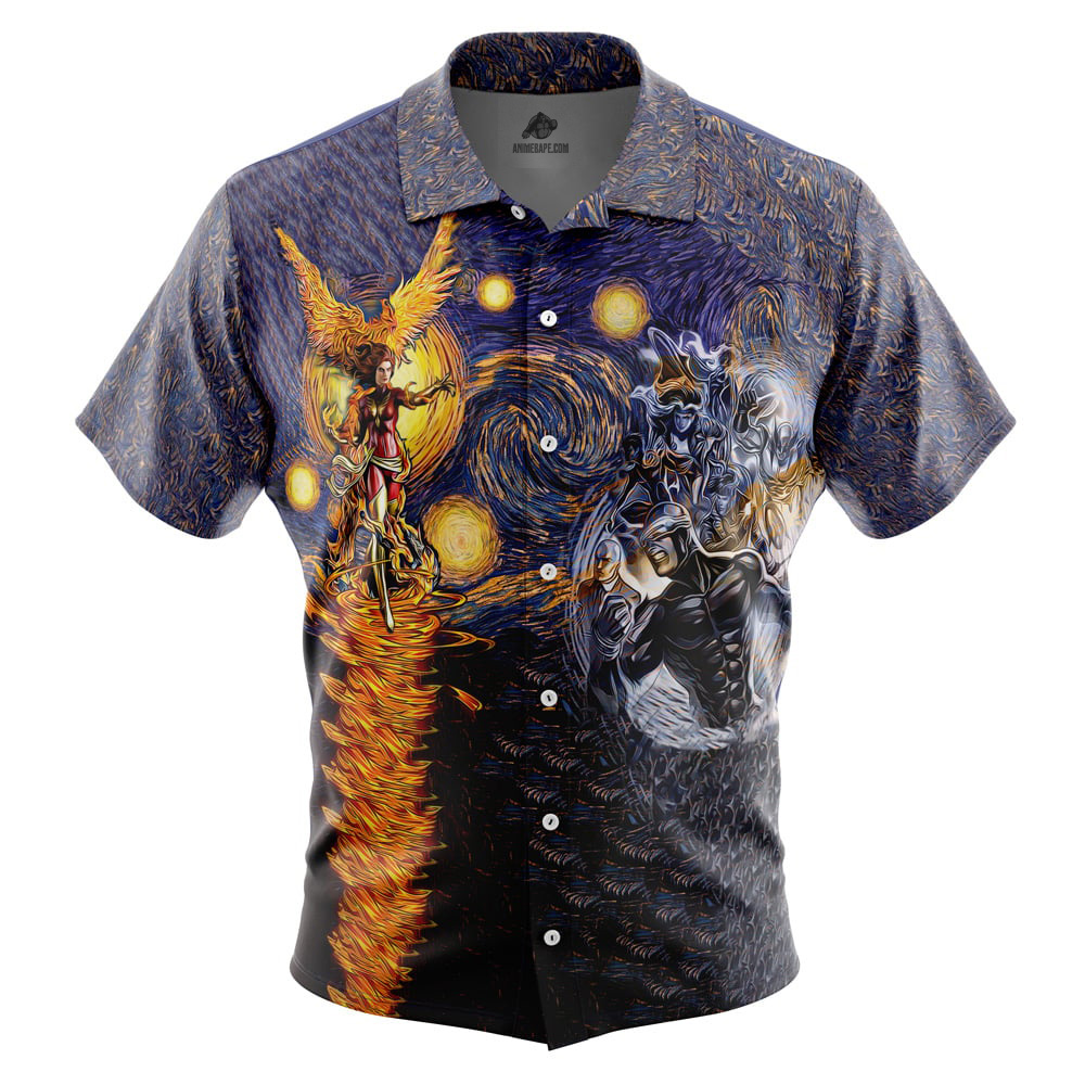 X-Men Dark Phoenix Starry Night Button Up Hawaiian Shirt