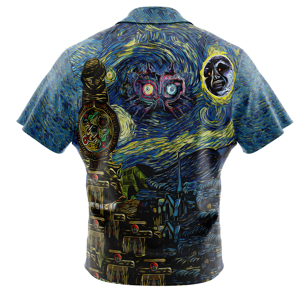 Zelda Majora’s Mask Starry Night Button Up Hawaiian Shirt